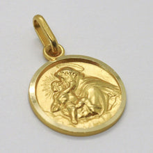 Load image into Gallery viewer, 18k yellow gold St Saint Anthony Padua Sant Antonio with Jesus medal pendant, diameter 13 mm.
