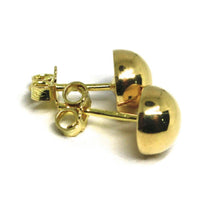 Load image into Gallery viewer, 18k yellow gold earrings, half sphere, diameter 8 mm, 0.31&quot;, made in Italy

