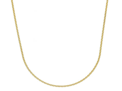 SOLID 9K YELLOW GOLD CHAIN THIN 1mm ROLO ROUND LINK, NECKLACE, LENGTH 50cm 19.7