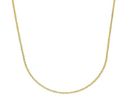 SOLID 9K YELLOW GOLD CHAIN THIN 1mm ROLO ROUND LINK, NECKLACE, LENGTH 50cm 19.7