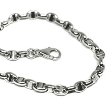 Load image into Gallery viewer, 18k white gold chain sailor&#39;s nautical navy mariner big oval 4mm link, 20&quot; 50cm.
