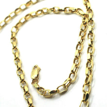 Load image into Gallery viewer, 18K YELLOW GOLD CHAIN BIG 4mm OVAL SQUARED LINKS, 24&quot;, 60cm, MADE IN ITALY

