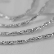 Load image into Gallery viewer, SOLID 18K WHITE GOLD FINELY WORKED TUBE CHAIN 16 INCHES, 1 MM, MADE IN ITALY
