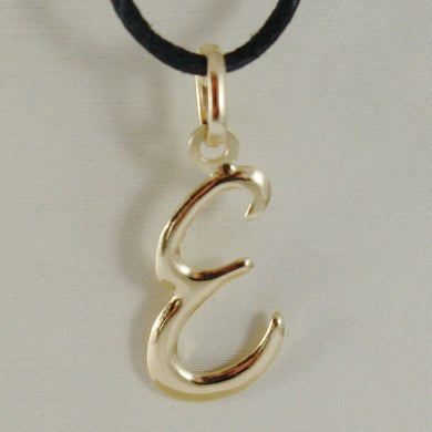 18k yellow gold pendant charm initial letter E, slightly rounded slab 20mm.