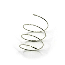 Load image into Gallery viewer, 18K WHITE GOLD MAGICWIRE LONG HALF PHALANX RING, ELASTIC WORKED WIRE, SNAKE
