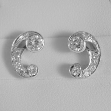 18k white gold curve earrings with diamond diamonds 0.70 carats made in Italy.