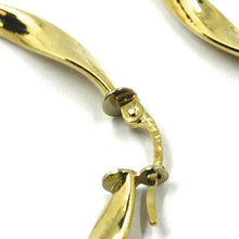 Load image into Gallery viewer, 18K YELLOW GOLD CIRCLE HOOPS PENDANT EARRINGS, 4.7 cm x 4 mm BRAIDED, TWISTED.
