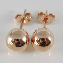 Load image into Gallery viewer, 18k rose gold earrings with big 8 mm balls ball round sphere, made in Italy.
