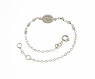 18k white gold bracelet for kids with miraculous medal made in Italy 5.91 in.