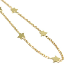 Load image into Gallery viewer, 18K YELLOW GOLD OVAL ROLO BRACELET, 18cm 7.1&quot;, FLAT 5mm STARS, MADE IN ITALY
