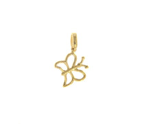 Load image into Gallery viewer, SOLID 18K YELLOW GOLD SMALL 12mm 0.47&quot; BUTTERFLY PENDANT CHARM, MADE IN ITALY.
