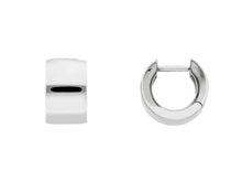 Load image into Gallery viewer, 18K WHITE GOLD HOOPS CIRCLE EARRINGS DIAMETER 12mm SQUARE TUBE THICKNESS 7mm.
