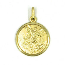Load image into Gallery viewer, solid 18k yellow gold Saint Michael Archangel 17 mm very detailed medal, pendant
