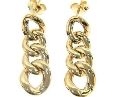 18K YELLOW GOLD PENDANT GOURMETTE EARRINGS MADE IN ITALY.