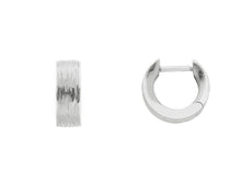 Load image into Gallery viewer, 18K WHITE GOLD HOOPS WORKED EARRINGS DIAMETER 12mm SQUARE TUBE THICKNESS 4.5mm.

