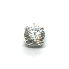 Load image into Gallery viewer, SOLID 18K WHITE GOLD 7mm ROUND 2.3 carats ZIRCONIA PENDANT.
