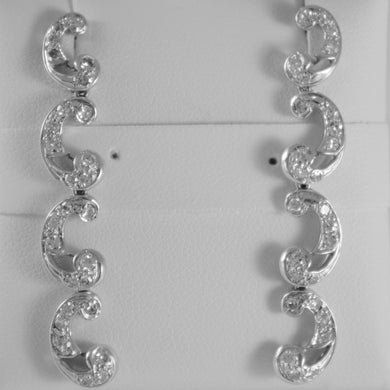 18k white gold pendant curve earrings diamond diamonds .70 carats made in Italy.