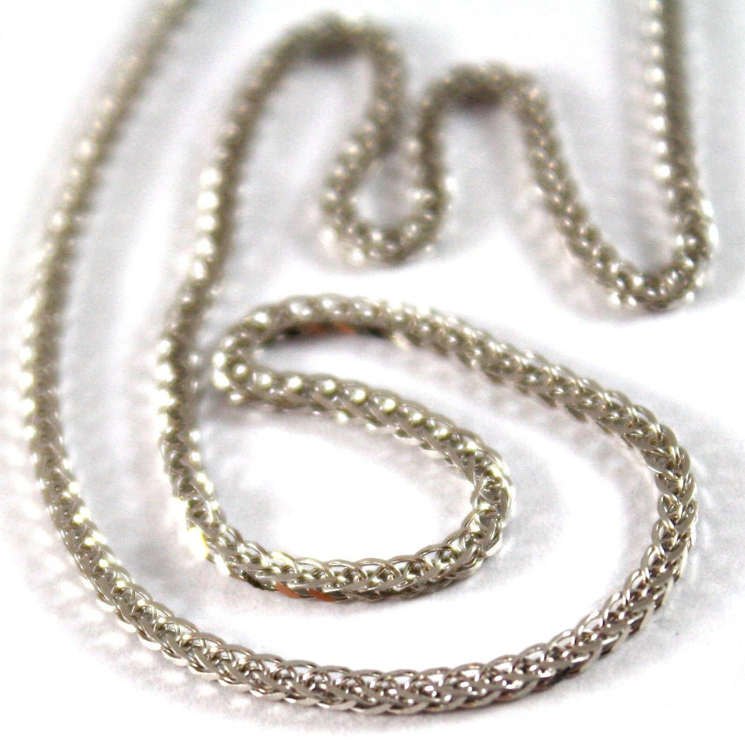SOLID 18K WHITE GOLD CHAIN NECKLACE WITH EAR LINK 23.62 INCHES, MADE IN ITALY