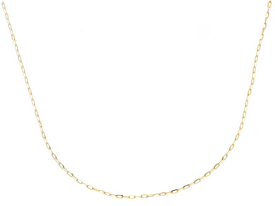 18K YELLOW GOLD CHAIN SMALL SQUARED CABLE 1mm OVAL LINKS, 20