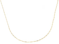 18K YELLOW GOLD CHAIN SMALL SQUARED CABLE 1mm OVAL LINKS, 20