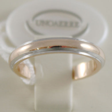 18K YELLOW WHITE GOLD WEDDING BAND UNOAERRE RING 5 GRAMS MARRIAGE MADE IN ITALY.