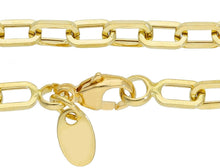 Cargar imagen en el visor de la galería, 18K YELLOW GOLD BRACELET SQUARED OVAL PAPER CLIP 3x6mm LINK, LENGTH 7.1&quot; 18cm.
