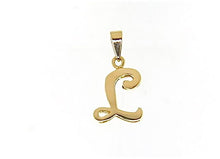 Load image into Gallery viewer, 18K YELLOW GOLD LUSTER PENDANT WITH INITIAL L LETTER L MADE IN ITALY 0.71 INCHES.
