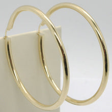 Load image into Gallery viewer, 18K YELLOW GOLD ROUND CIRCLE EARRINGS DIAMETER 70 MM, WIDTH 3 MM, MADE IN ITALY
