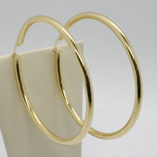 Load image into Gallery viewer, 18K YELLOW GOLD ROUND CIRCLE EARRINGS DIAMETER 60 MM, WIDTH 3 MM, MADE IN ITALY

