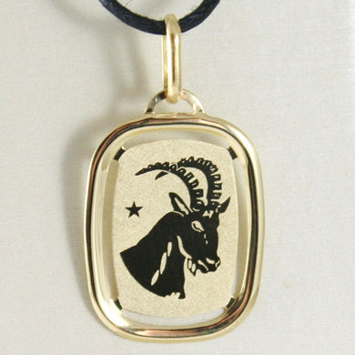 solid 18k yellow gold capricorn zodiac sign medal pendant zodiacal made in Italy.