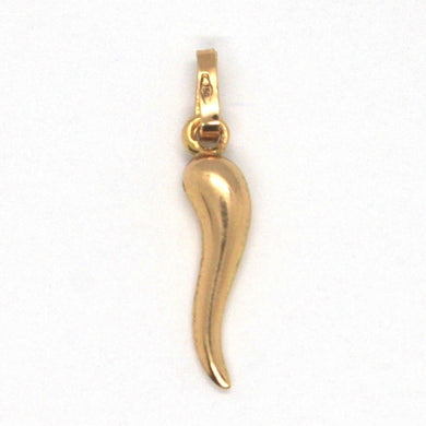 18k rose gold rounded mini lucky horn cornicello charm pendant shiny 1.05 made in Italy.