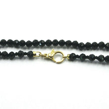 Load image into Gallery viewer, 18K YELLOW GOLD NECKLACE 39.5&quot;, 100cm, FACETED ROUND BLACK SPINEL DIAMETER 3mm.
