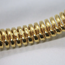 Load image into Gallery viewer, SOLID 18K YELLOW GOLD ELASTIC BRACELET BIG WAVE 11 MM, FINELY WORKED SEMI RIGID
