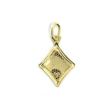 Load image into Gallery viewer, 18K YELLOW GOLD MEDAL PENDANT, GUARDIAN ANGEL SMALL 16mm RHOMBUS
