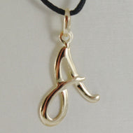 18k yellow gold pendant charm initial letter A, slightly rounded slab 20mm.