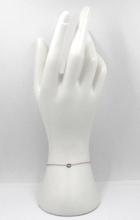 Load image into Gallery viewer, 18k white gold rolo thin bracelet with central small 5mm letter initial D.
