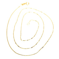 18K YELLOW GOLD CHAIN NECKLACE 0.5 mm MINI VENETIAN LINK 17.71 IN. MADE IN ITALY.