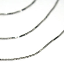 Load image into Gallery viewer, 18k white gold chain necklace 0.5 mm mini venetian link 24 inches made in Italy.
