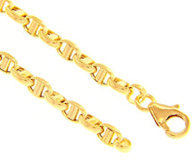 Load image into Gallery viewer, 18K YELLOW GOLD CHAIN SAILOR&#39;S NAUTICAL NAVY MARINER OVAL 3.5mm LINK, 24&quot; 60cm.
