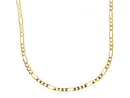 SOLID 18K GOLD FIGARO GOURMETTE CHAIN THIN 2mm WIDTH 20