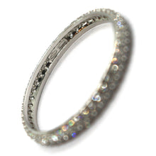 Load image into Gallery viewer, 18k white gold eternity band ring, double cubic zirconia row, thickness 2.5 mm.
