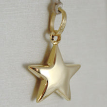 Load image into Gallery viewer, 18K YELLOW GOLD ROUNDED STAR PENDANT CHARM 20 MM WORKED &amp; SMOOTH, MADE IN ITALY
