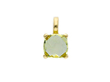 Load image into Gallery viewer, solid 18k yellow gold four prongs pendant with big 10mm lemon quartz cushion cut.
