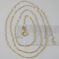 18K YELLOW GOLD MINI SINGAPORE BRAID ROPE CHAIN 20 INCHES, 1 MM, MADE IN ITALY.