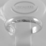 SOLID 18K WHITE GOLD WEDDING BAND UNOAERRE RING 3 GRAMS MARRIAGE MADE IN ITALY.