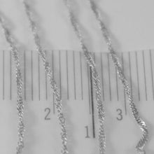 Load image into Gallery viewer, 18k white gold mini singapore braid rope chain 20 inches, 1 mm, made in Italy.
