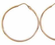 18k rose gold round circle earrings diameter 25 mm width 1.7 mm, made in Italy.