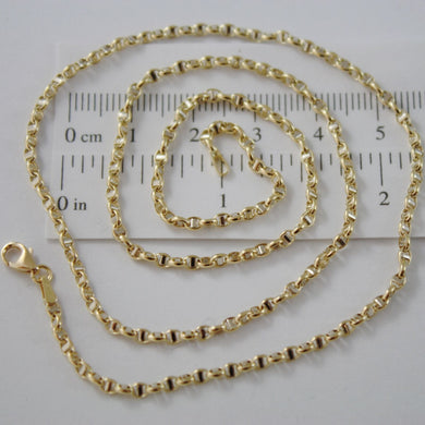 18k yellow white gold chain sailor's navy oval mariner anchor link 2.5 mm, 19.7