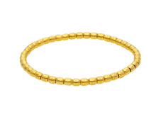 Load image into Gallery viewer, 18k yellow gold elastic bracelet, rounded cubes tubes ovals width 3.6mm 0.14&quot;.
