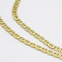 Load image into Gallery viewer, 18K YELLOW GOLD CHAIN FLAT NAVY MARINER CROSSED WORKED LINK 2 MM, 18 INCHES.
